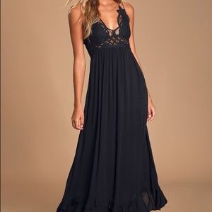 Free People Adella Maxi Slip Lace Dress